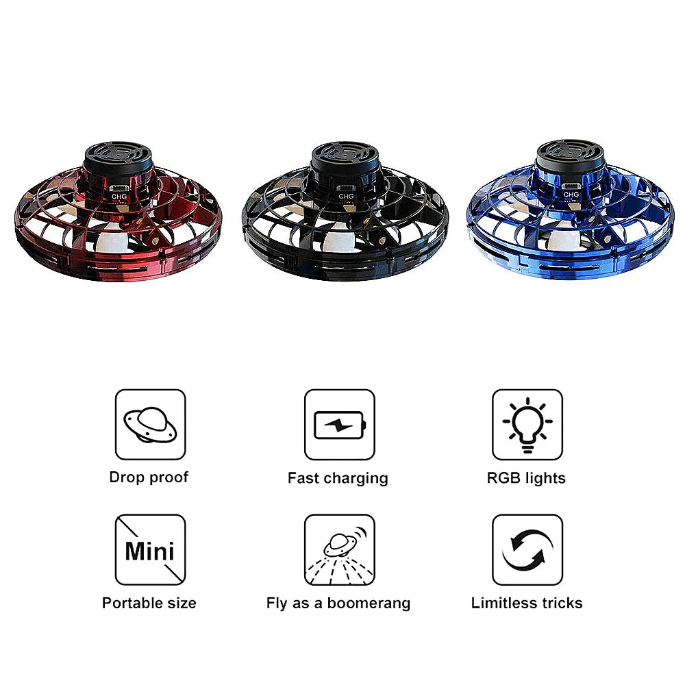 "Flying UFO Spinner Ball Drone: The Ultimate Stress-Relief Toy for Kids and Adults!"