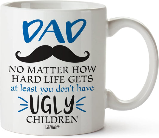 Gifts for Dad Who Wants Nothing from Daughter Son, Christmas Coffee Mug for Dad, Dad Gifts, Best Cool Happy Funny Birthday Mugs for Father, Daddy Stepdad Stepfather Step Dads Presents Cup