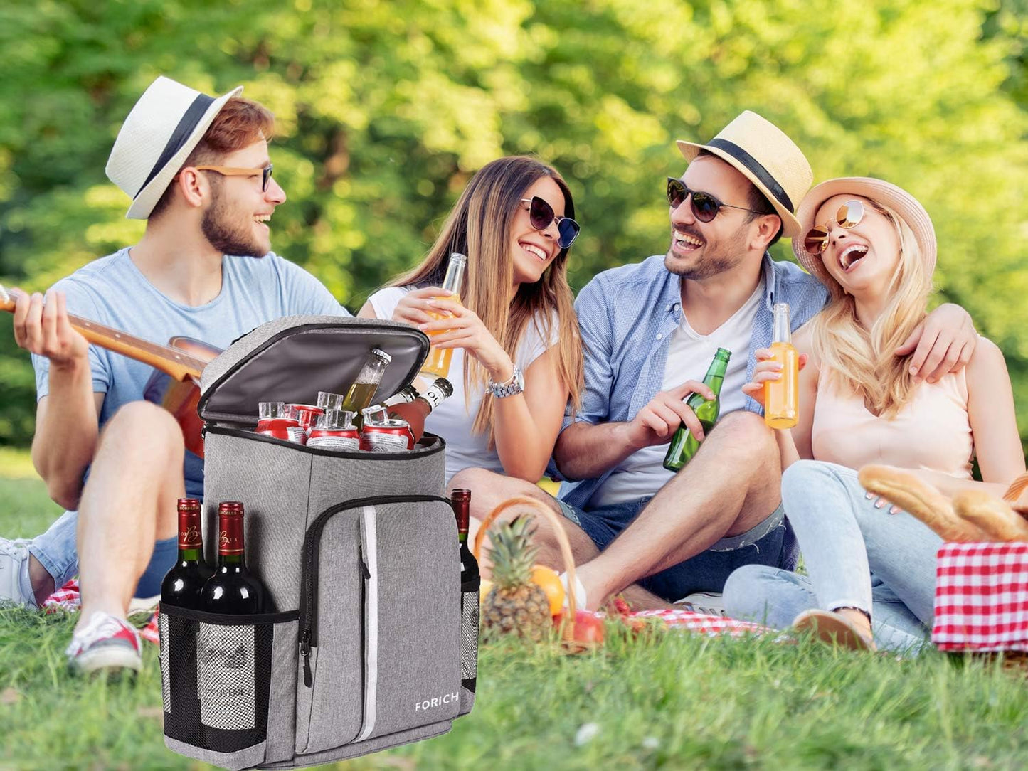 PARTY BACKPACK, Backpack Cooler Leakproof Insulated Waterproof Backpack Cooler Bag, Lightweight Soft Beach Cooler Backpack for Men Women to Work Lunch Picnics Camping Hiking, 30 Cans