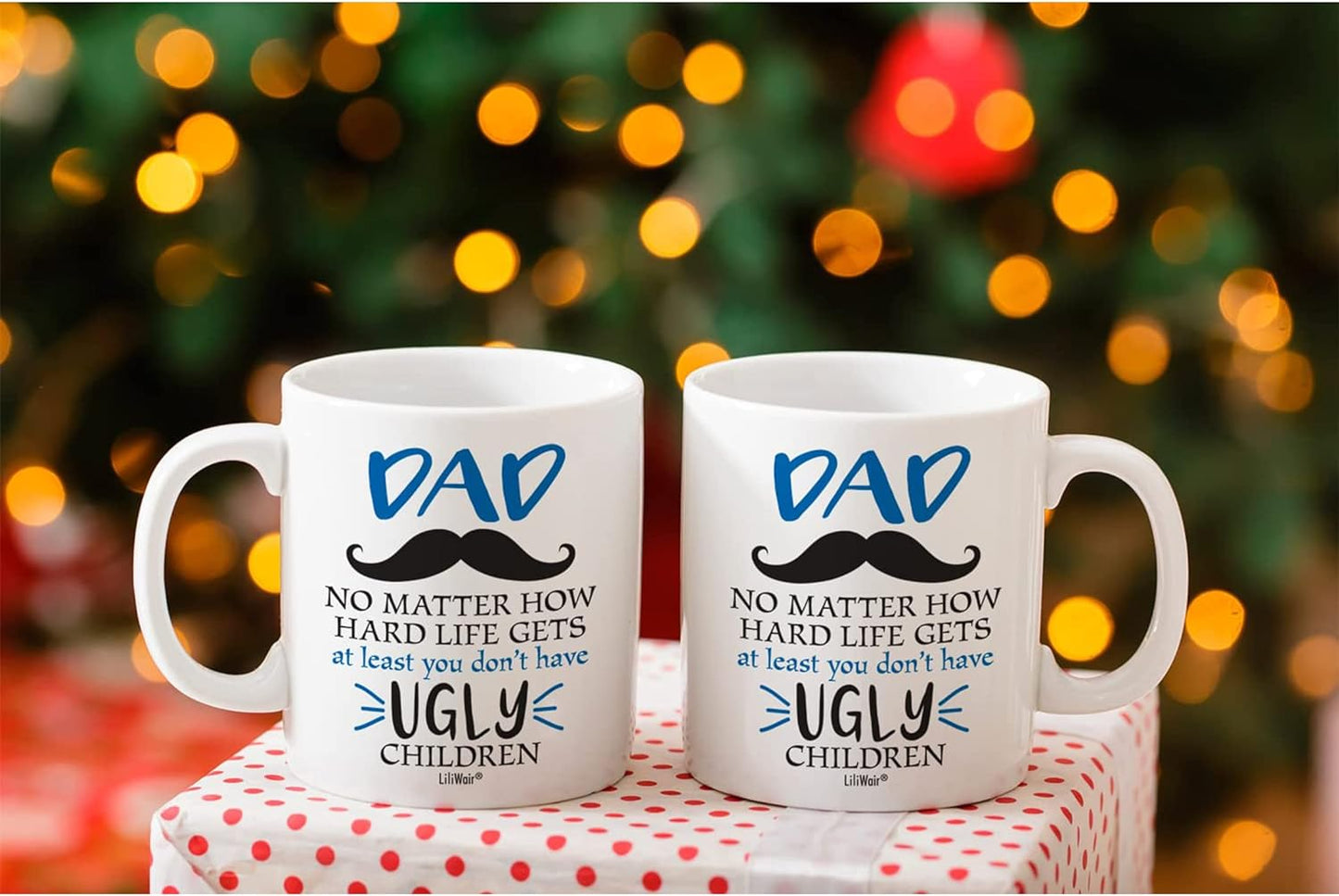 Gifts for Dad Who Wants Nothing from Daughter Son, Christmas Coffee Mug for Dad, Dad Gifts, Best Cool Happy Funny Birthday Mugs for Father, Daddy Stepdad Stepfather Step Dads Presents Cup