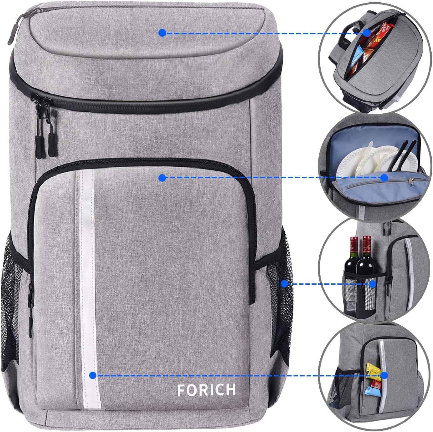 PARTY BACKPACK, Backpack Cooler Leakproof Insulated Waterproof Backpack Cooler Bag, Lightweight Soft Beach Cooler Backpack for Men Women to Work Lunch Picnics Camping Hiking, 30 Cans