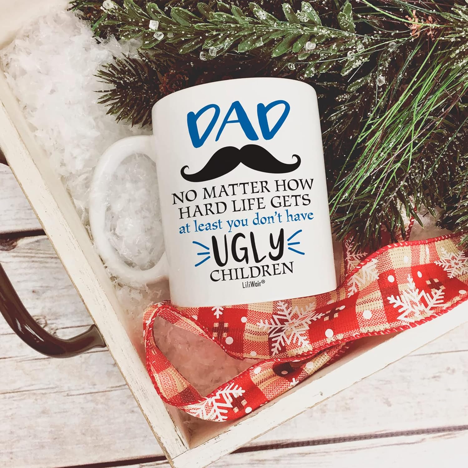 Gifts for Dad Who Wants Nothing from Daughter Son, Christmas Coffee Mug for Dad, Dad Gifts, Best Cool Happy Funny Birthday Mugs for Father, Daddy Stepdad Stepfather Step Dads Presents Cup