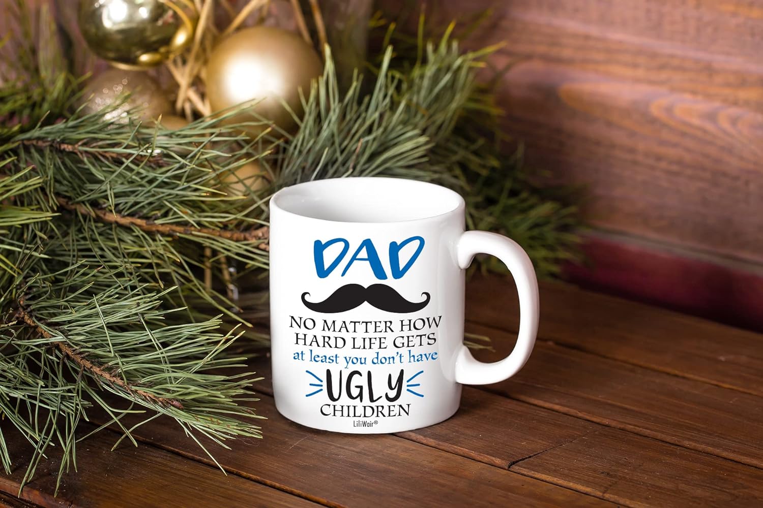 Gifts for Dad Who Wants Nothing from Daughter Son, Christmas Coffee Mug for Dad, Dad Gifts, Best Cool Happy Funny Birthday Mugs for Father, Daddy Stepdad Stepfather Step Dads Presents Cup
