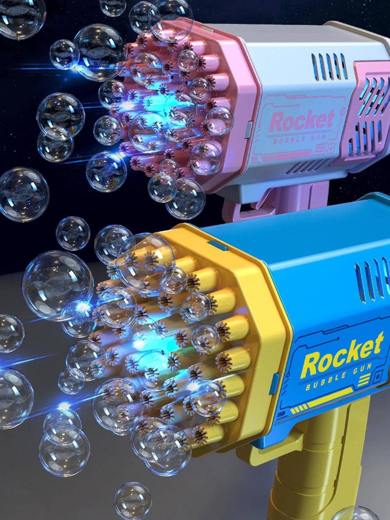 SUPER FUN BUBBLE GUN, you can shoot hundreds of bubbles having a blast why bother blowing bubbles one by one