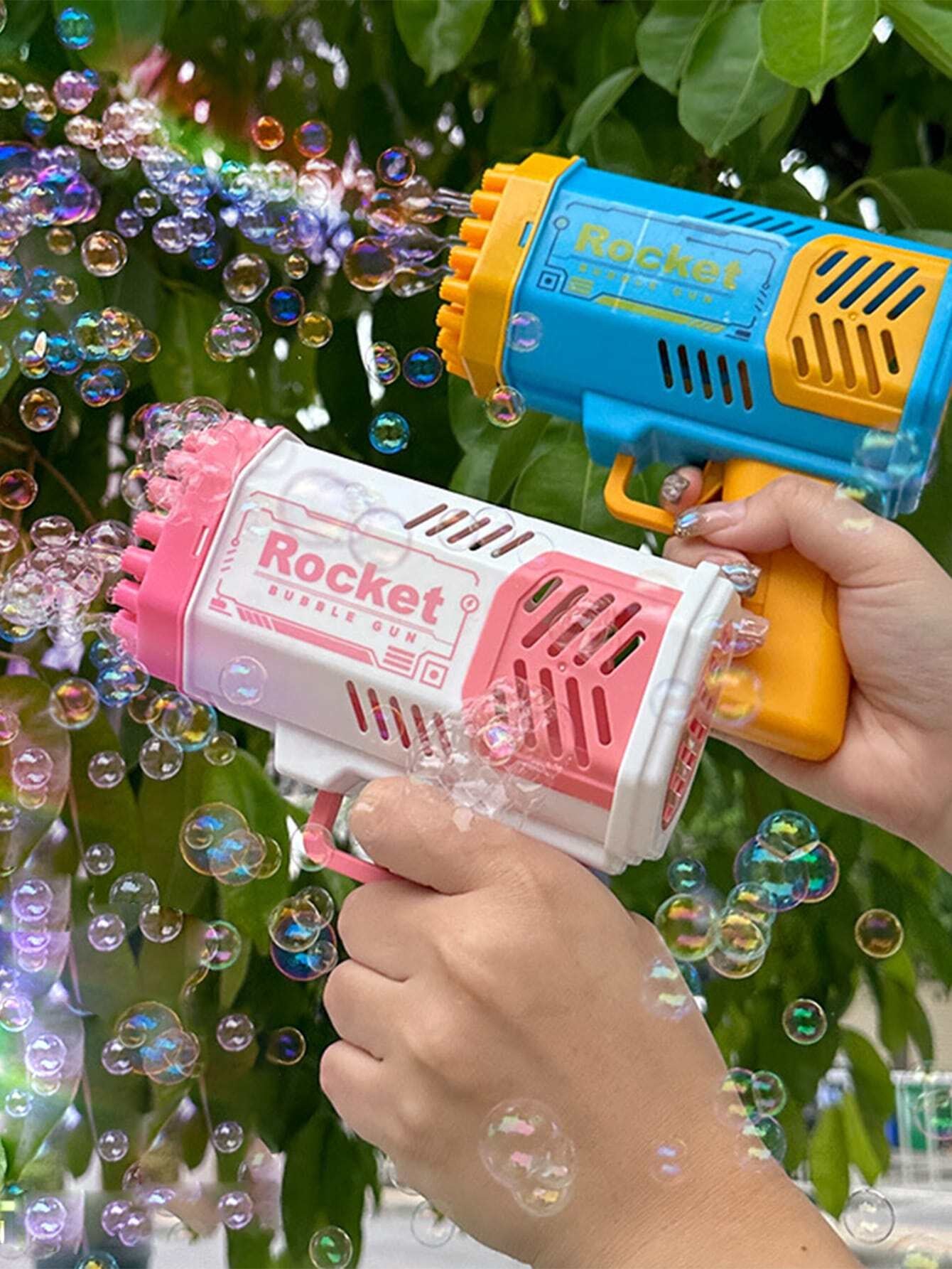 SUPER FUN BUBBLE GUN, you can shoot hundreds of bubbles having a blast why bother blowing bubbles one by one